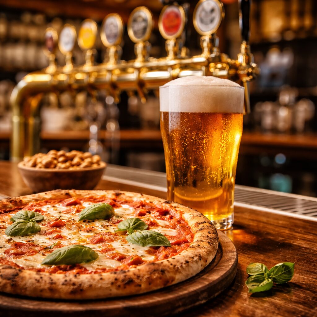 Pizza margherita e birra fresca a Messina